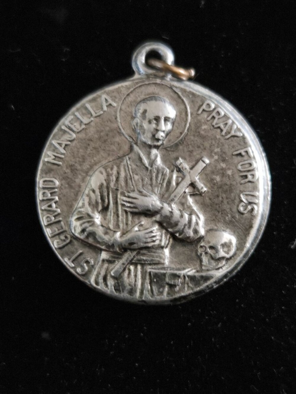 Vintage Silver Tone Medjugorje Round Pendant Double-sided 1/2''